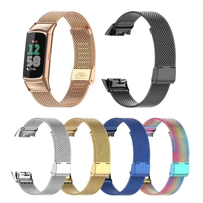 Bracelet de montre en acier inoxydable pour Fitbit Charge 5/6