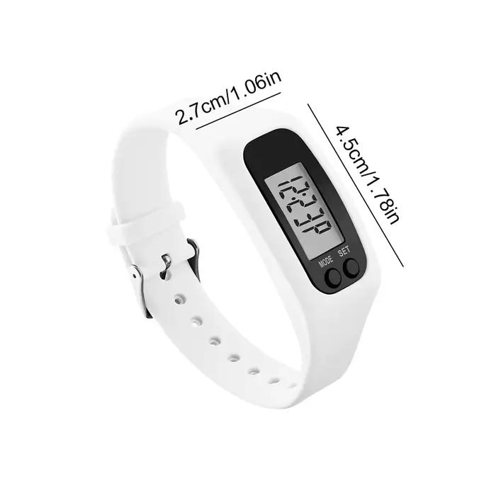 Podomètre LED Bracelet compteur de pas montre 12/24H affichage de l'heure traqueur de pas en Silicone