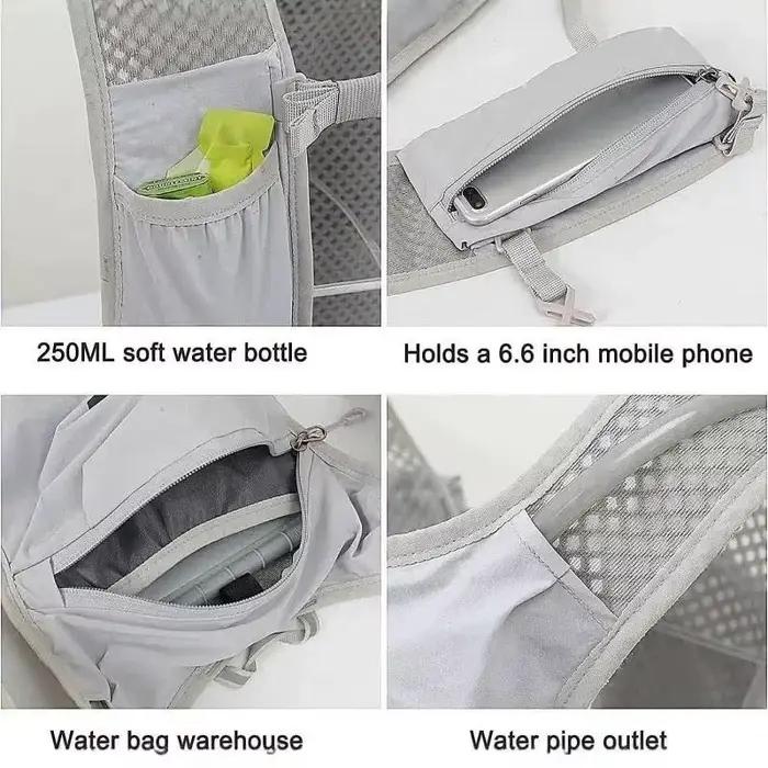 Sac à dos d'hydratation pour la course à pied 5L léger avec rangement réglable pour marathon