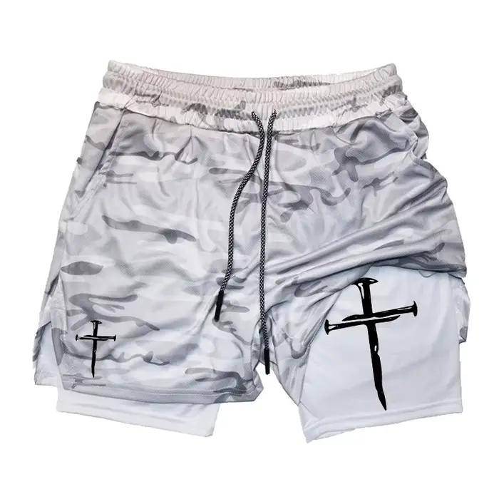 Shorts de sport 2-en-1 Cross Graphic pour hommes – Performance en salle