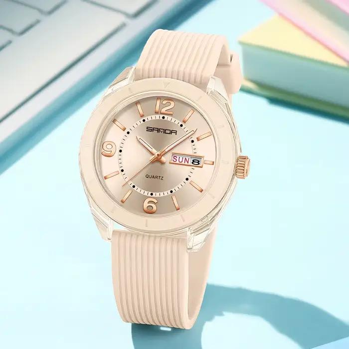 SANDA montre à Quartz pour femmes étanche Auto Date semaine élégant luxe dames montre-bracelet