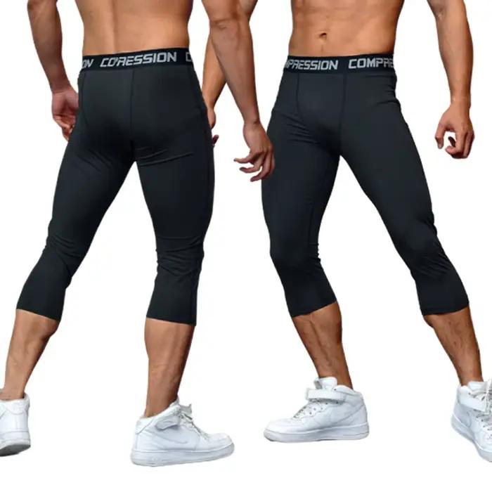 Collants de Sport de course pour hommes, pantalons de basket-ball, Leggings de Compression courts, vêtements de Sport de Fitness pour hommes, pantalons athlétiques