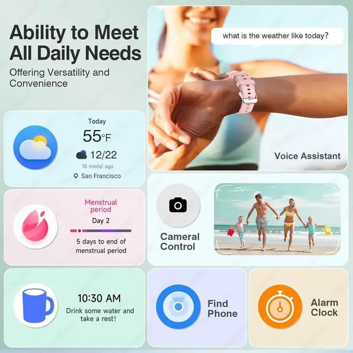 GPS montre intelligente pour femmes 2.01 pouces écran Bluetooth appel étanche montres Sport Fitness Tracker Smartwatch dame Reloj Mujer