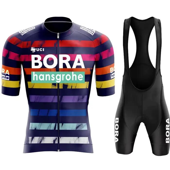 Ensemble de maillots UCI BORA 2026 en polyester, lycra et spandex pour hommes, maillots courts, pantalons gélifiés, vêtements d'été, pour cyclisme et courses de vélo