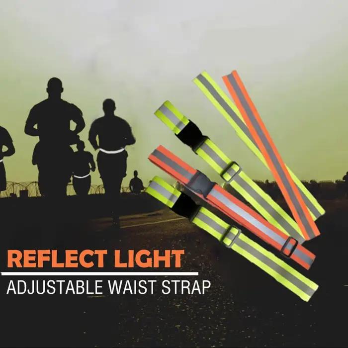 Ceinture réfléchissante, sangle de taille réglable, haute visibilité, ceinture de sécurité réfléchissante pour le cyclisme, la marche du chien, la course