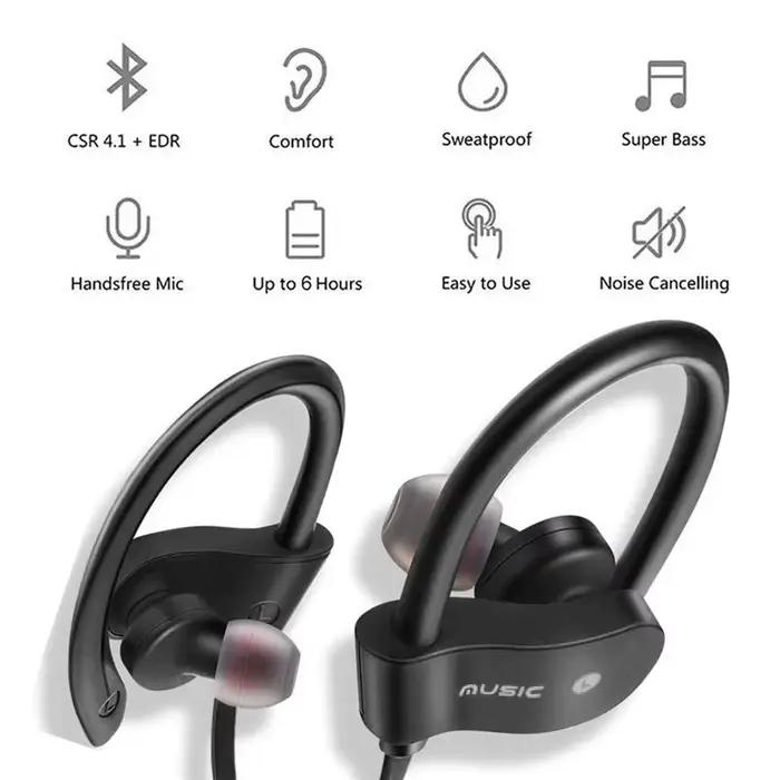 Casque d'écoute Bluetooth sans fil pour le sport