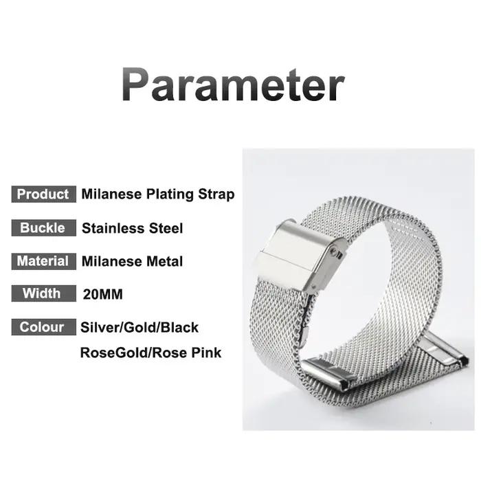 Garmin Vivoactive 3 4 4s Bracelet de montre en métal milanais