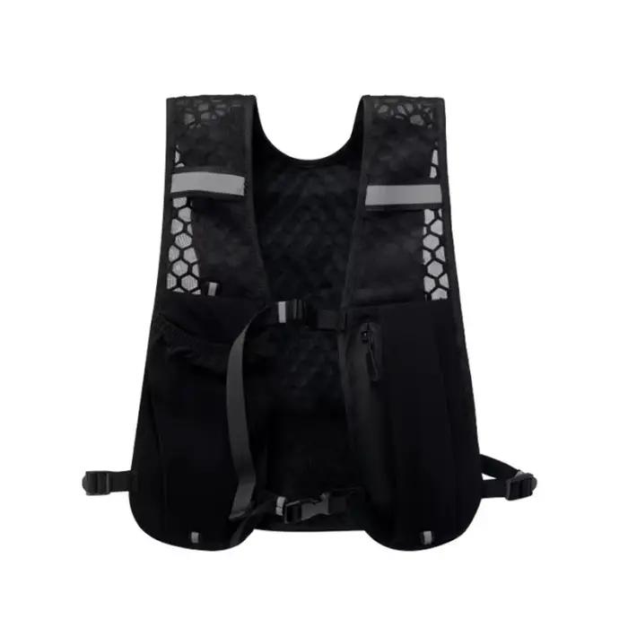 Gilet de course et de cyclisme léger avec poches réfléchissantes pour l'hydratation et le rangement du téléphone
