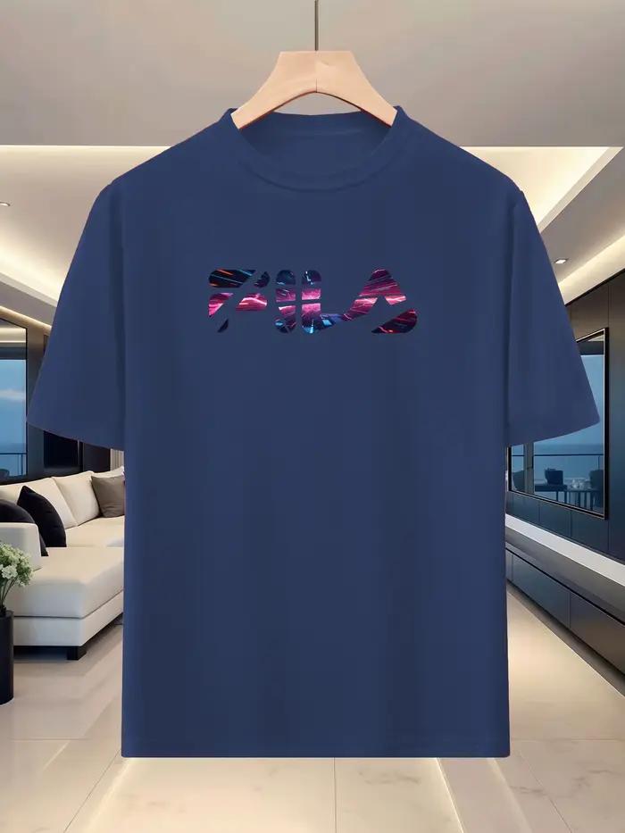 Nouveau T-shirt de course pour homme - Haut léger printemps/été - Imprimé lettres stylées