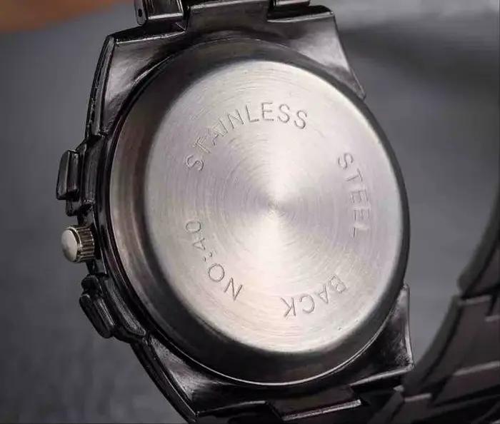 Montre de sport en acier inoxydable à quartz pour hommes, élégante et résistante, idéale pour les activités physiques et les occasions formelles