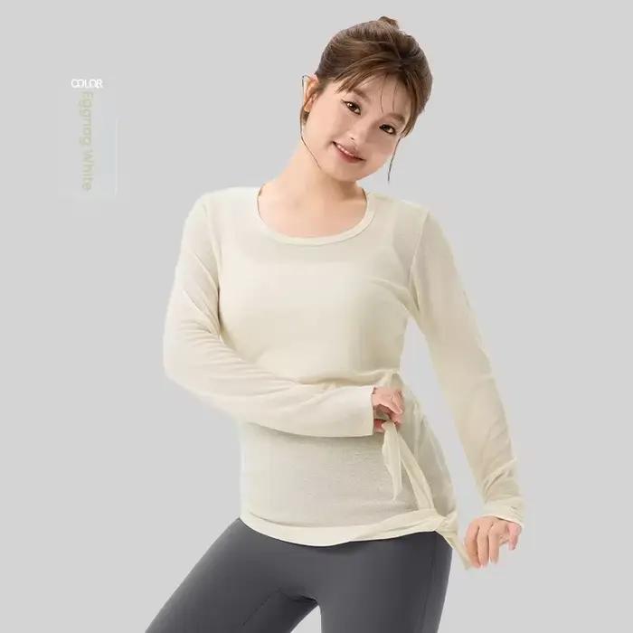 T-shirt de sport léger à manches longues pour femmes