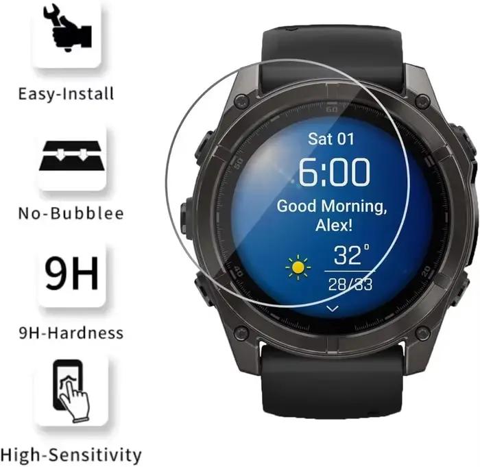 Protecteur d'écran pour Garmin Fenix8 7 6 6S 6X 5s/Vivoactive 3/Forerunner 165 945 955 965 225 255 265S, 5/1 pièces