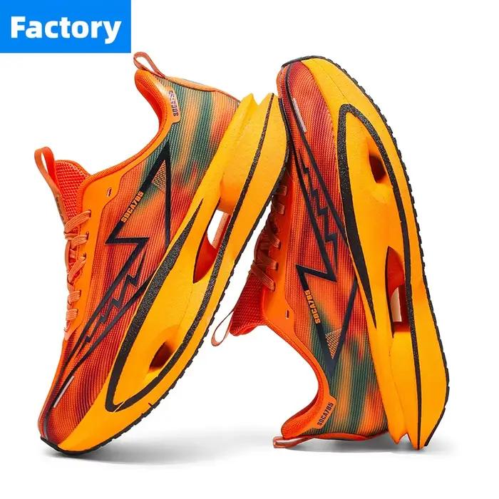 Chaussures de course Marathon Spécialité Homme Sport Plaque Carbone Respirantes Ultralégères Femme Confortables Athlétiques Amorti Stabilité Baskets