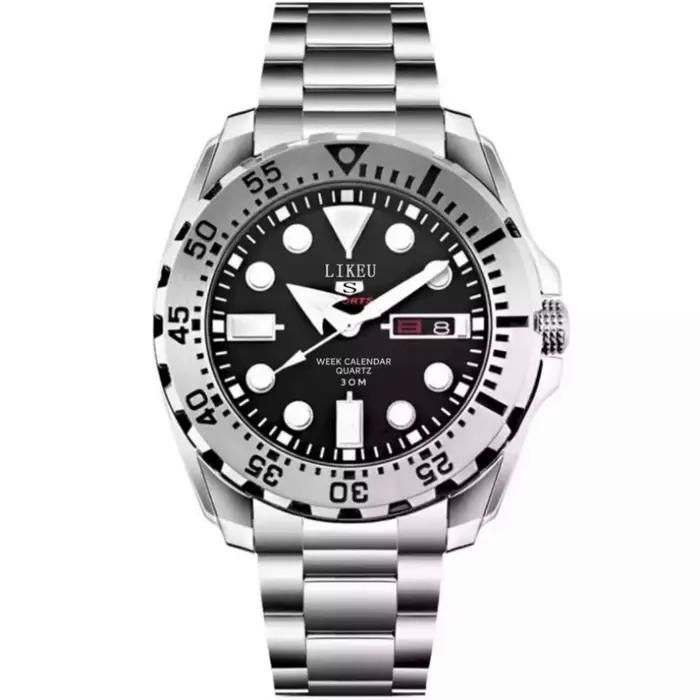 Montre de plongée classique à quartz – Lumineuse