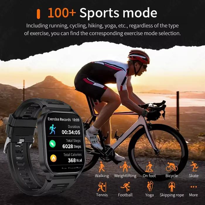 Montre intelligente étanche avec lampe de poche LED pour homme