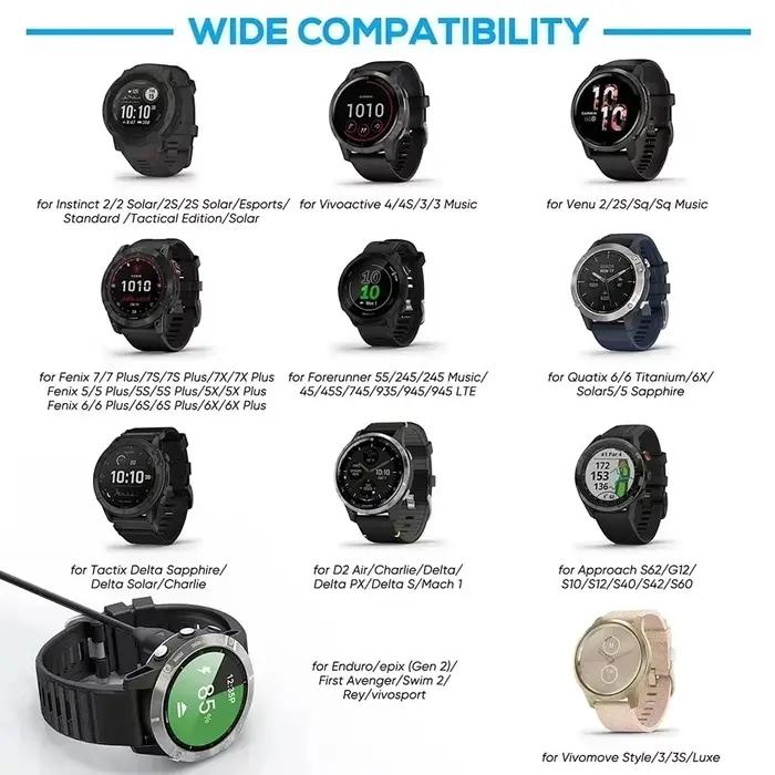 Chargeur de montre 1M pour Garmin Fenix 7X 7 7S 6 6S 6X Pro 5 5S 5X Plus Epix Gen 2 955 945 935 255