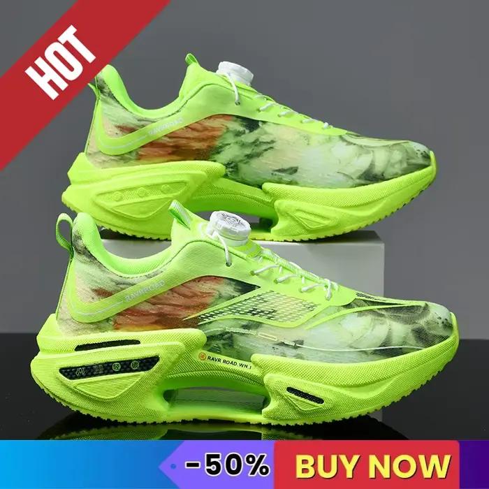 Marathon sport chaussures de course hommes baskets CarbonPlate respirant confortable femmes athlétique antidérapant