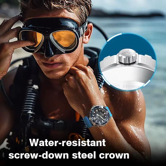 NORTH EDGE TRITON montre de plongée à énergie solaire hommes montres à Quartz de luxe