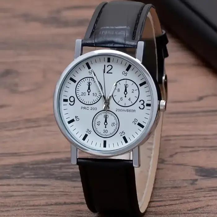 Montre à Quartz pour hommes, cadran bleu, verre minéral, bracelet en acier inoxydable, robe élégante pour hommes, Style d'affaires