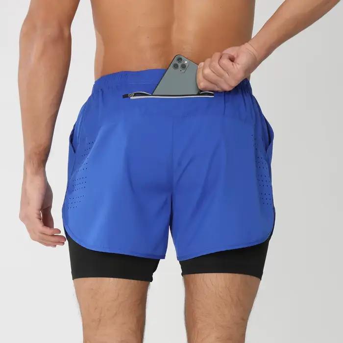 Nouveaux shorts de course double couche pour hommes