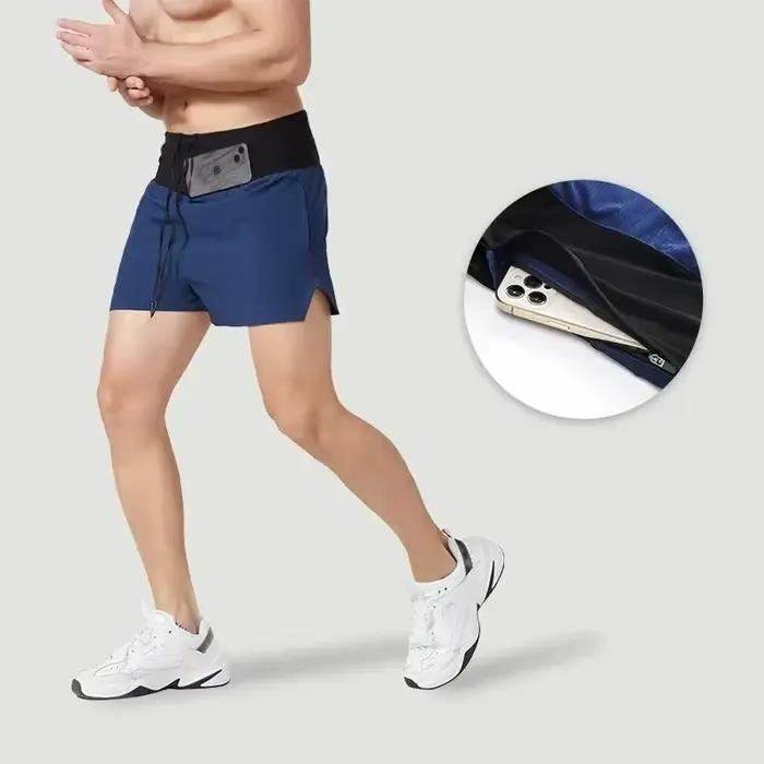 Short de Marathon 2 en 1 à doublure triangulaire pour hommes