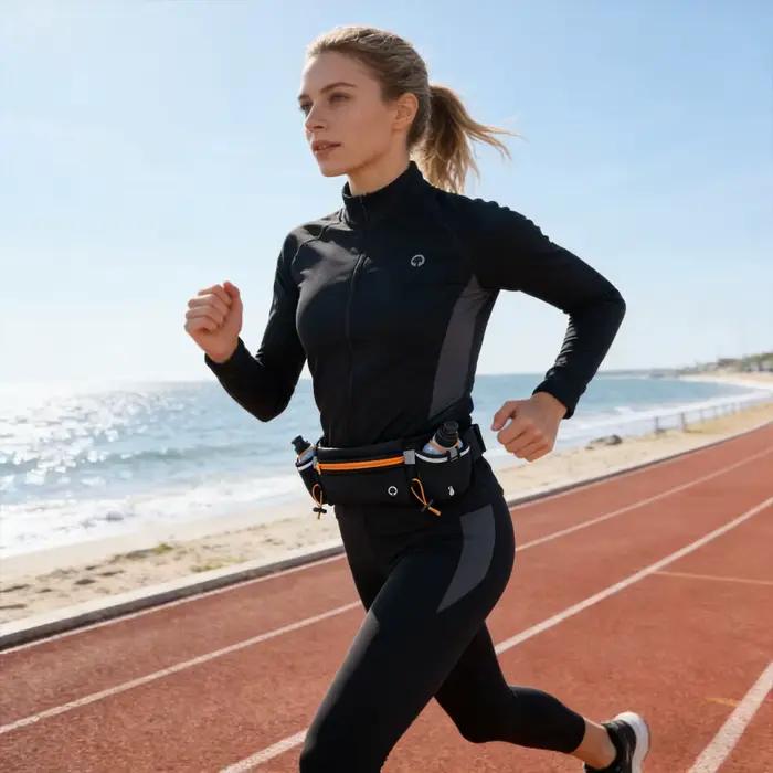 Ceinture de course hydratante ZXOXZM avec deux bouteilles mains libres pour homme et femme pour longues courses et randonnées en plein air