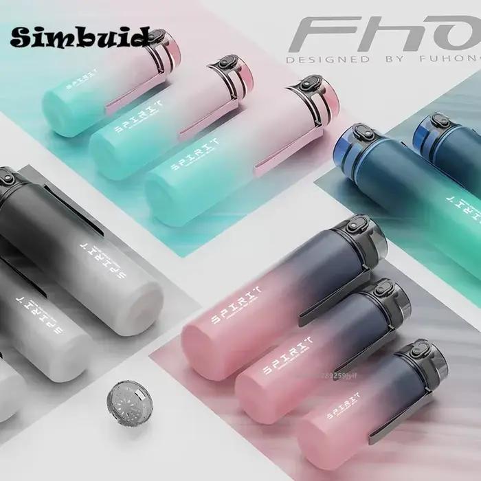Bouteille d'eau sportive en plastique PC multicolore pour adultes, réutilisable et durable, idéale pour randonnées, courses et activités de plein air