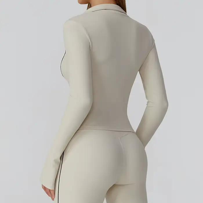 Coupe-vent serré mince femmes vestes de course gymnase Yoga sport veste à glissière cyclisme entraînement manteau haut