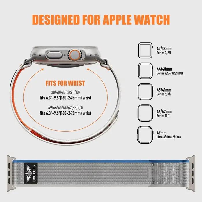 Bracelet à boucle de sentier pour Apple watch Ultra 3 bandes 49mm 46mm 45mm 44mm 42mm 41 40