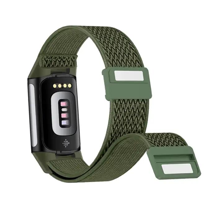 Bracelet magnétique en Nylon ondulé pour Fitbit Charge 6 bandes