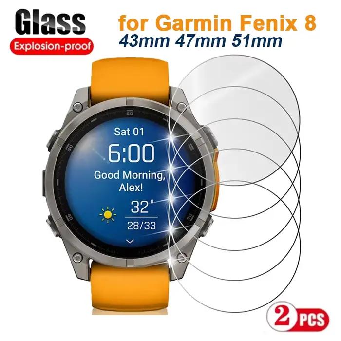 Verre trempé pour montres intelligentes Garmin Fenix 8/7/7S/7X/6/6S/6X/5/5S/5X Forerunner 45 245 255 265 645