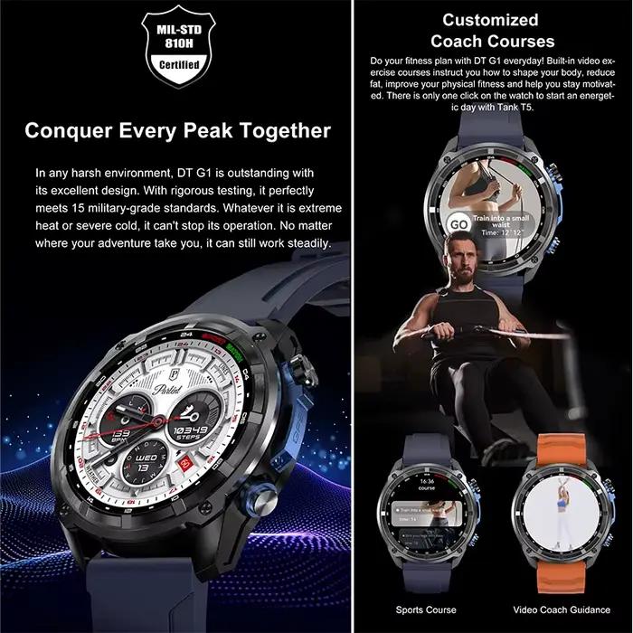 Montre connectée GPS 2026 avec carte hors ligne intégrée, étanche 3ATM, boussole militaire pour l'alpinisme en milieu sauvage, moniteur de fitness