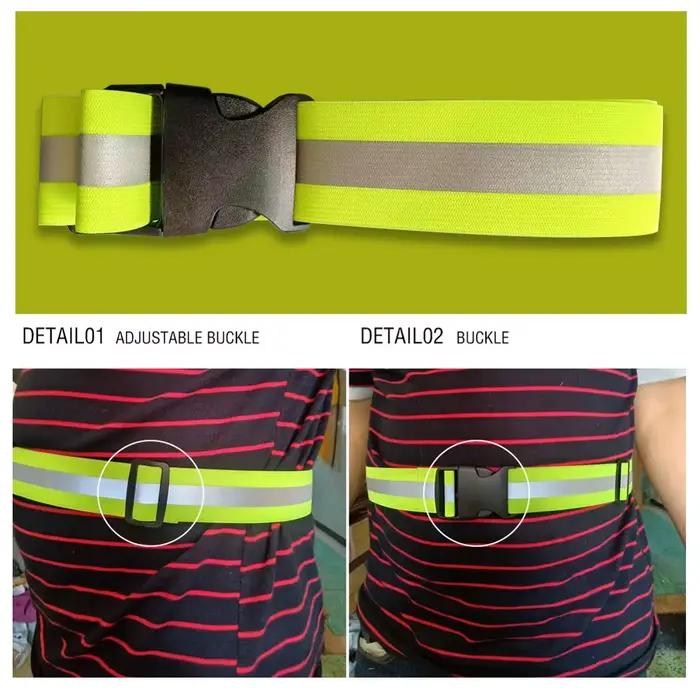 Ceinture réfléchissante, sangle de taille réglable, haute visibilité, ceinture de sécurité réfléchissante pour le cyclisme, la marche du chien, la course