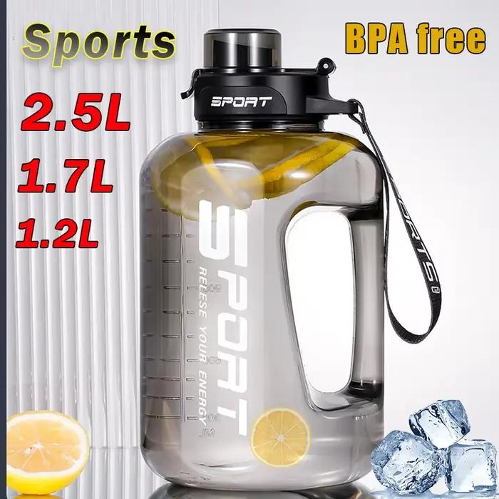 Bouteille d'eau de grande capacité de 2 litres avec couvercle en paille