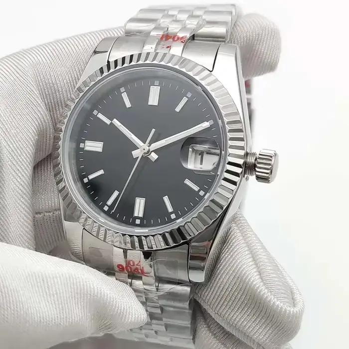Montre automatique PARNSRPE en acier inoxydable avec cadran saphir lumineux pour homme occassions décontractées et professionnelles