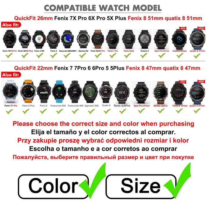 Bracelet de montre pour Garmin Fenix 5 5X PLUS 6 6X PRO 7 7X