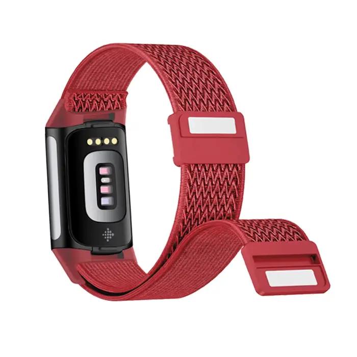 Bracelet magnétique en Nylon ondulé pour Fitbit Charge 6 bandes
