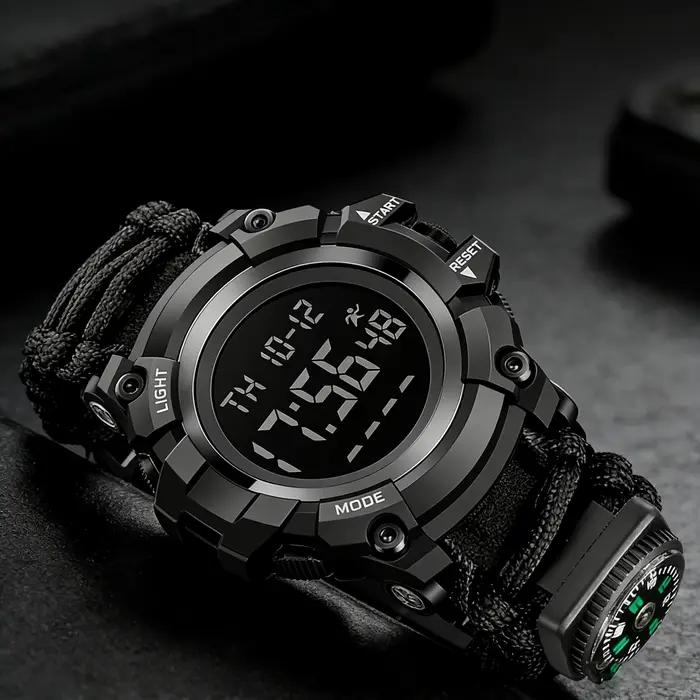 Montre de sport antichoc pour hommes, chronomètre, compte à rebours, montres numériques, horloge souple étanche pour hommes, Reloj Hombre