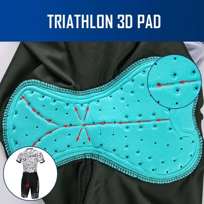 Combinaison de Triathlon pour Hommes et Femmes Vêtement de Cyclisme Personnalisé Manches Courtes Route Cycle Corps Ensemble Anti UV Respirant Polyester Blanc