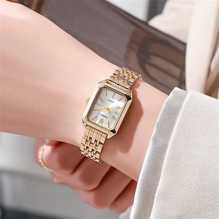 UTHAI W124 mode femmes montre carré affaires lumière luxe en acier inoxydable