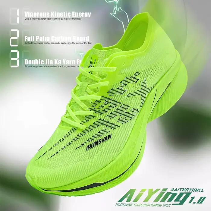 IRUNSVAN chaussures de course sur plaque de carbone pleine longueur avec maille de sport
