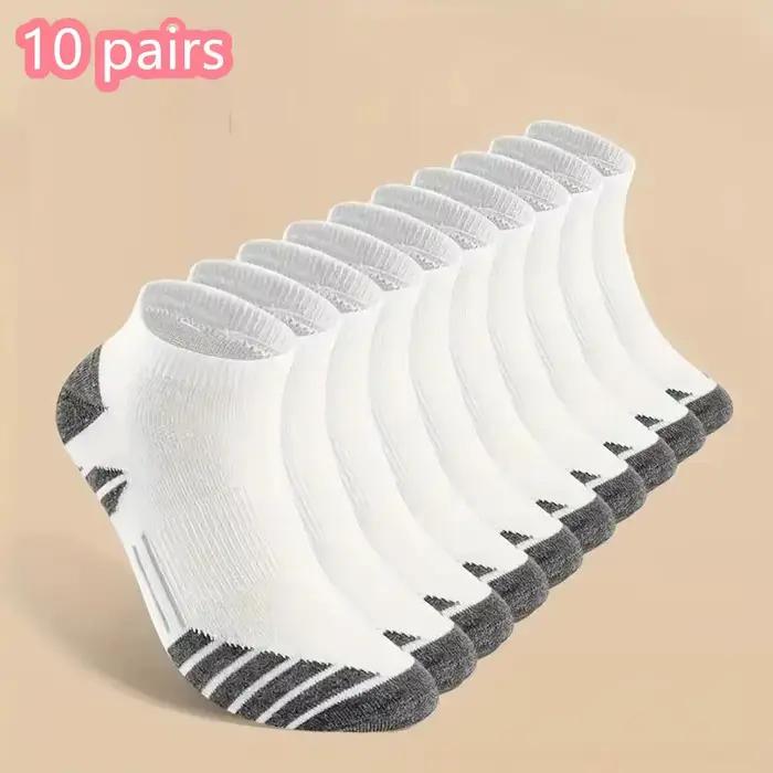 1/10/20 paires de chaussettes de course athlétiques à la cheville, en coton rembourré, respirantes, coupe basse, pour hommes et femmes