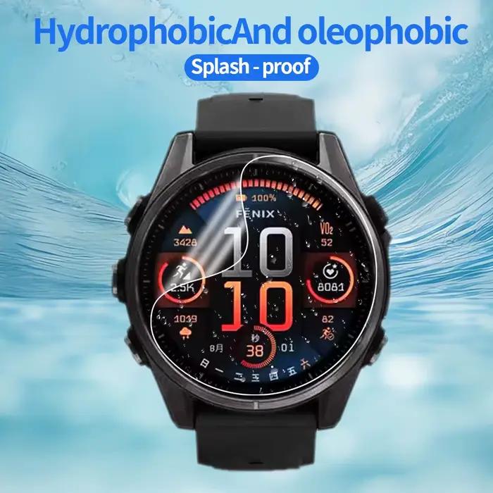 Film Hydrogel HD Transparent pour Montre Connectée Garmin Fenix 8 47mm 7X 6X 5X 7 6 5 7S 6S 5S 265 265S 255 255S 965