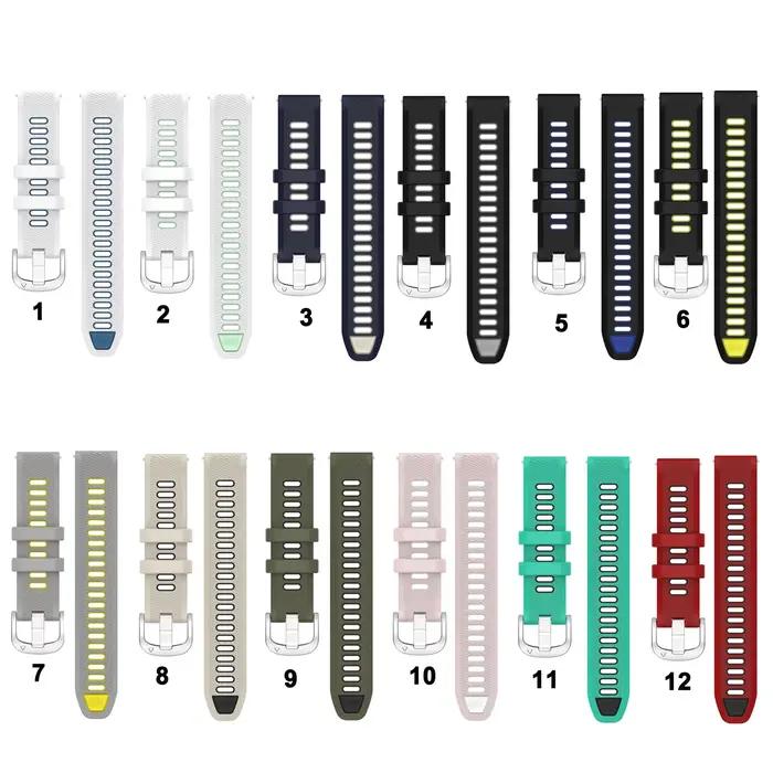 Nouveau bracelet de montre en Silicone de 20mm pour Garmin Forerunner 165 / 245 / 645 / 158 / Vivoactive 3 / 5