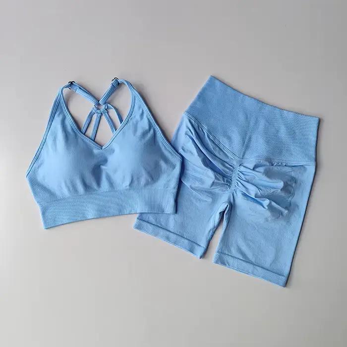 Ensemble d'entraînement pour femmes sans couture en nylon et Élasthanne pour yoga séchage rapide occasions spéciales