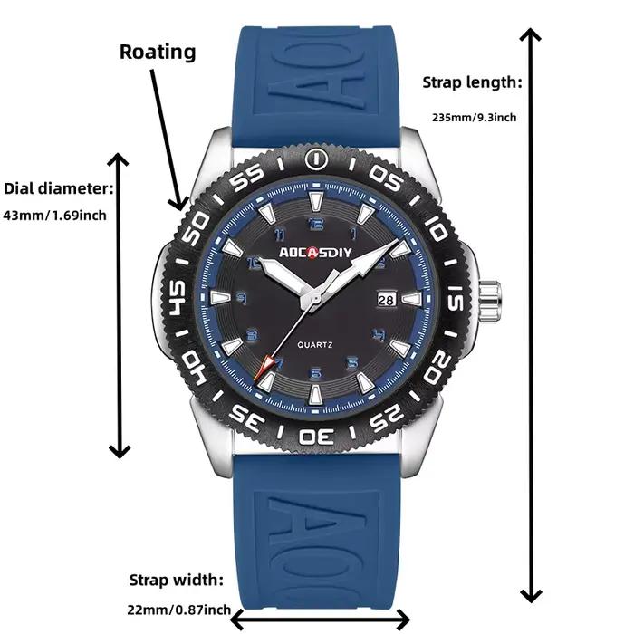 Montre à quartz étanche pour homme