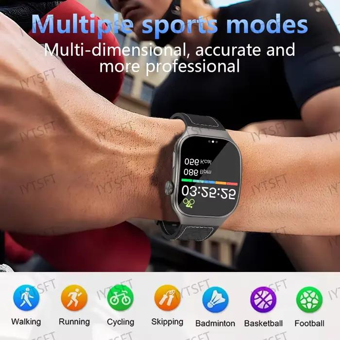LAXASFIT 2.01 pouces écran incurvé montre intelligente pour hommes Bluetooth 5.3 HD appel plusieurs Modes de sport femme