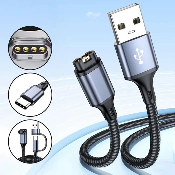 Câble de charge USB-C pour Garmin Fenix 8 E 7 7X 7S 6 Solar Forerunner 970 965 955 USB A charge rapide durabilité polyvalence