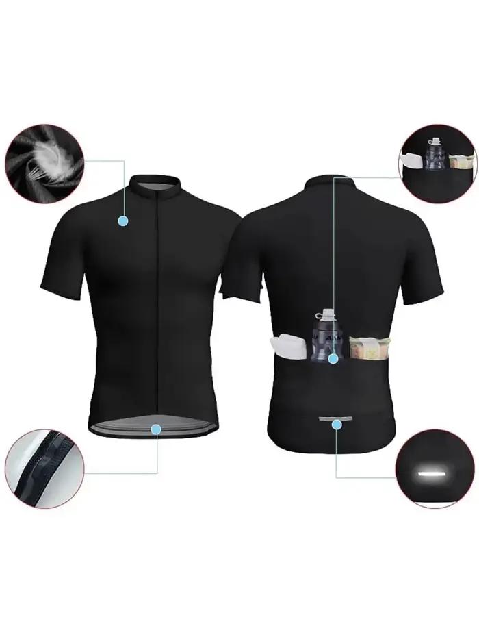 Maillot de cyclisme homme polyester respirant drôle graphique avec poche arrière et bandes réfléchissantes pour VTT et vélo de route printemps été automne