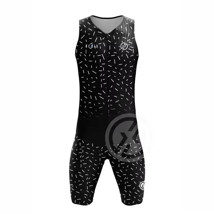 Combinaison de cyclisme en fibre Trisuit trempée sans manches avec coussin de pantalon en éponge pour hommes, vêtements de vélo une pièce, ensembles d'équipe professionnelle pour sorties et compétitions